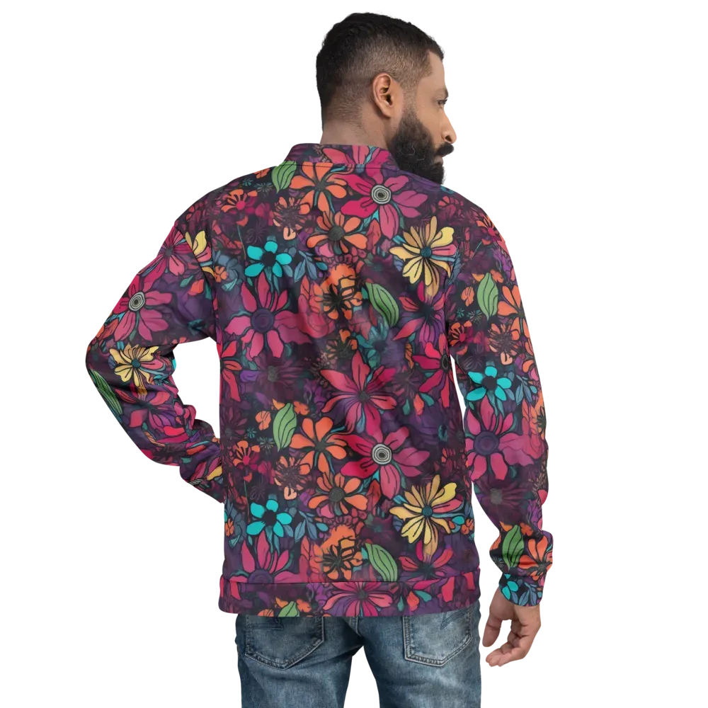 Neon Herbarium on Bomber Jacket — Back