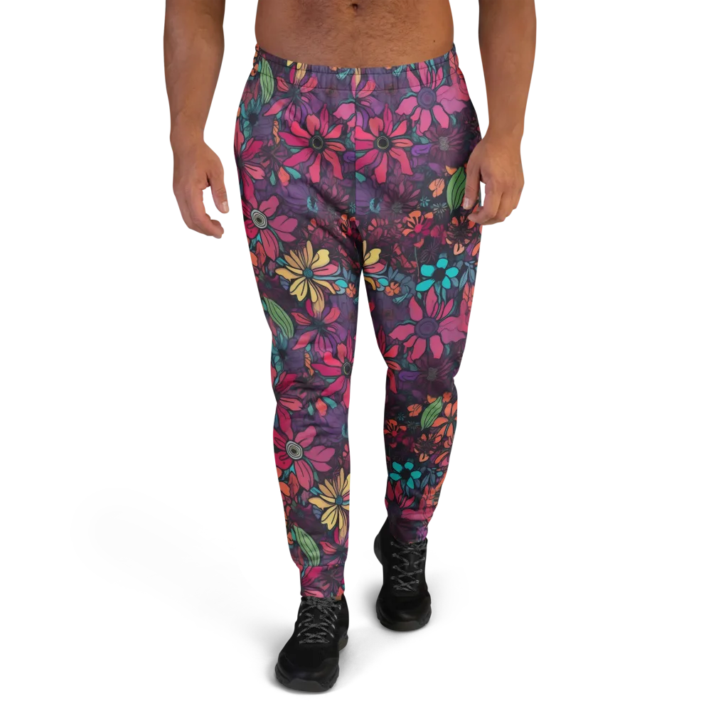 Neon Herbarium on Men's Joggers — Front