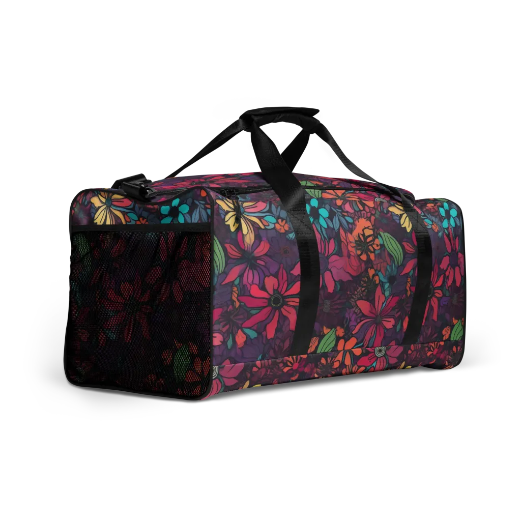 Neon Herbarium on Duffle Bag — Right Front