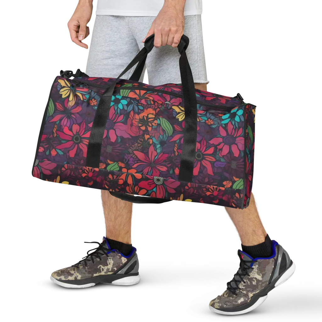 Neon Herbarium on Duffle Bag — Front