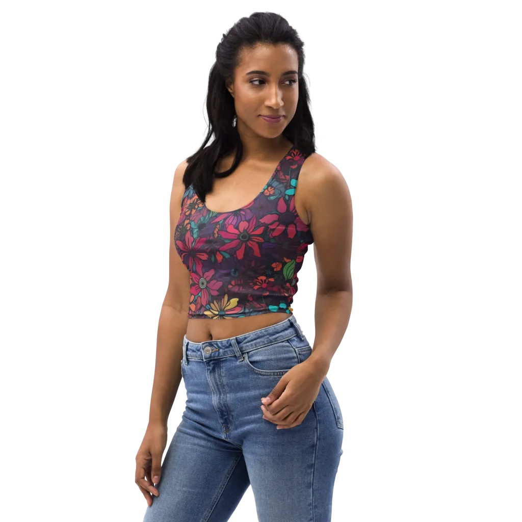 Neon Herbarium on Crop Top — Left Front