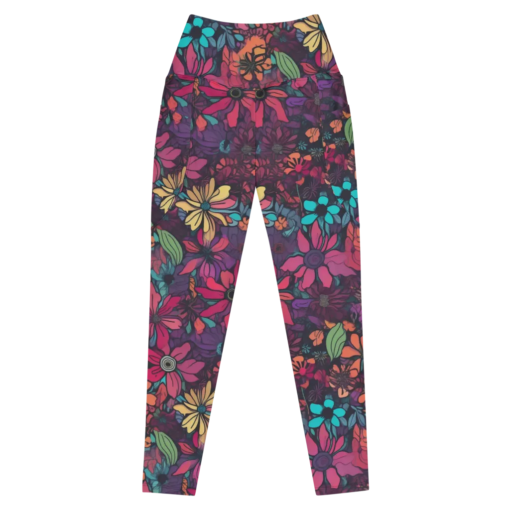 Neon Herbarium on Leggings with Pockets — Front