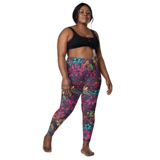 Neon Herbarium on a Leggings with Pockets