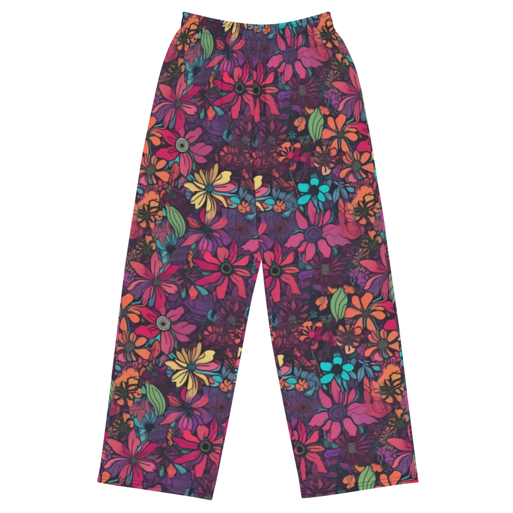 Neon Herbarium on Wide-Leg Pants — Front