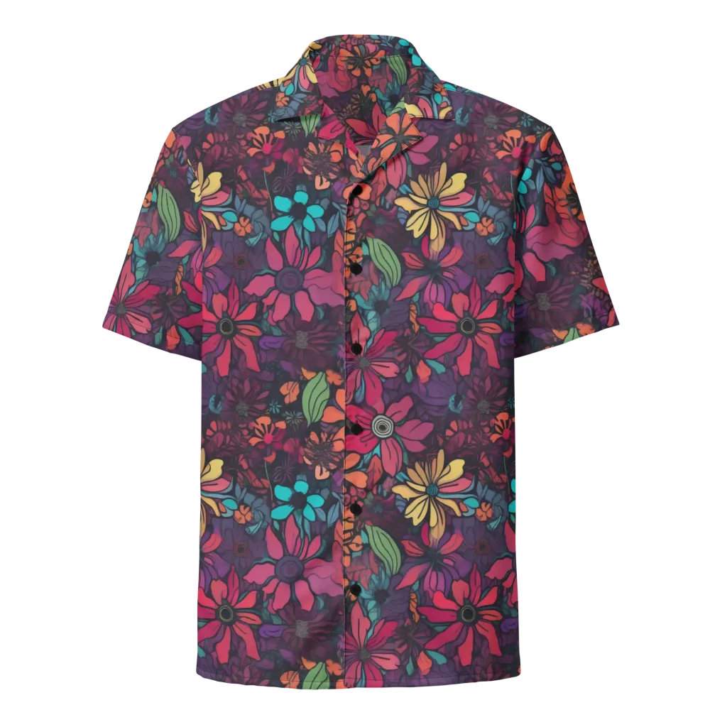 Neon Herbarium on Button Shirt — Front