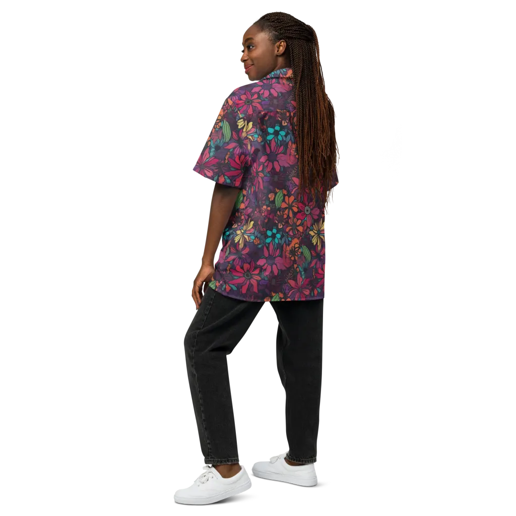 Neon Herbarium on Button Shirt — Back