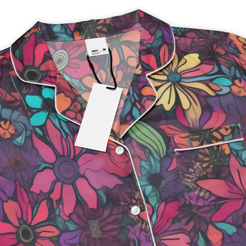 Neon Herbarium on Women's Short Sleeve Pajama Top — Product details