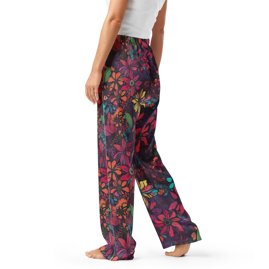 Neon Herbarium on Women's Pajama Pants — Left