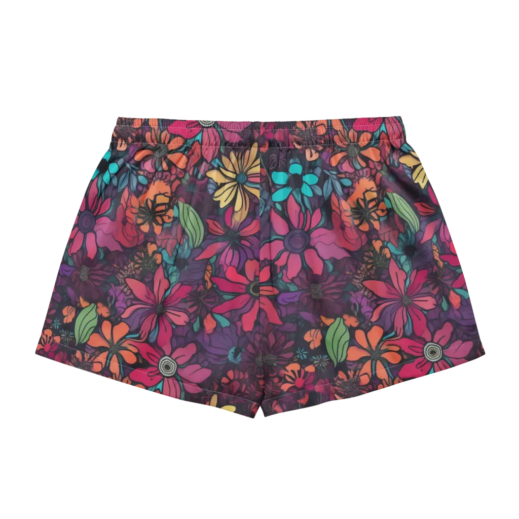 Neon Herbarium on Women's Pajama Shorts — Back