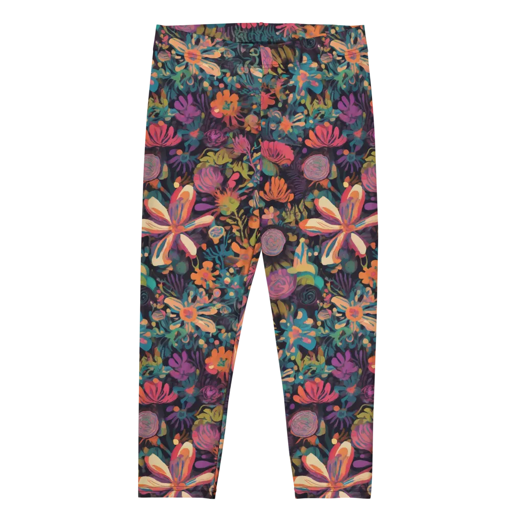 Electric Herbarium on Capri Leggings — Front