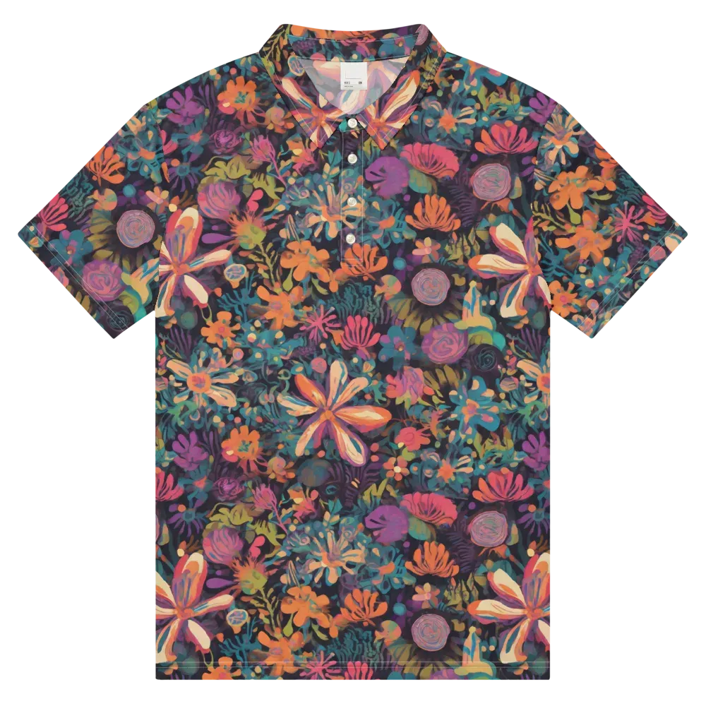 Electric Herbarium on Men's Slim Fit Polo Shirt — Front