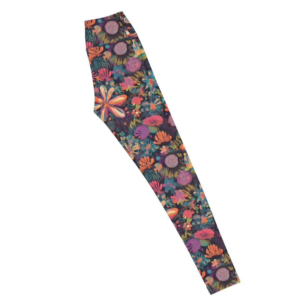 Electric Herbarium on Yoga Leggings — Right