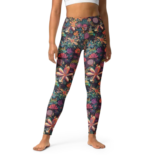 Electric Herbarium on a Yoga Leggings