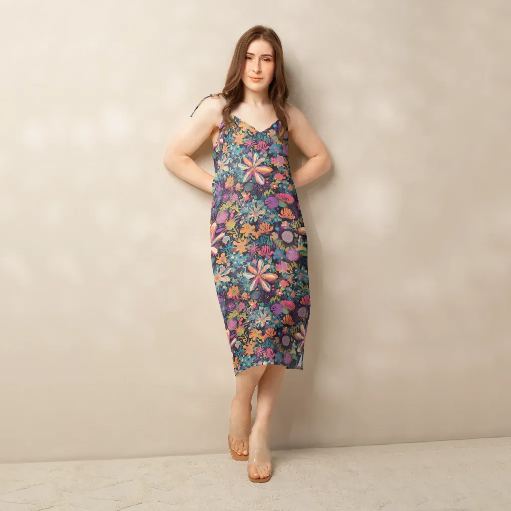 Electric Herbarium on Slip Dress — Front