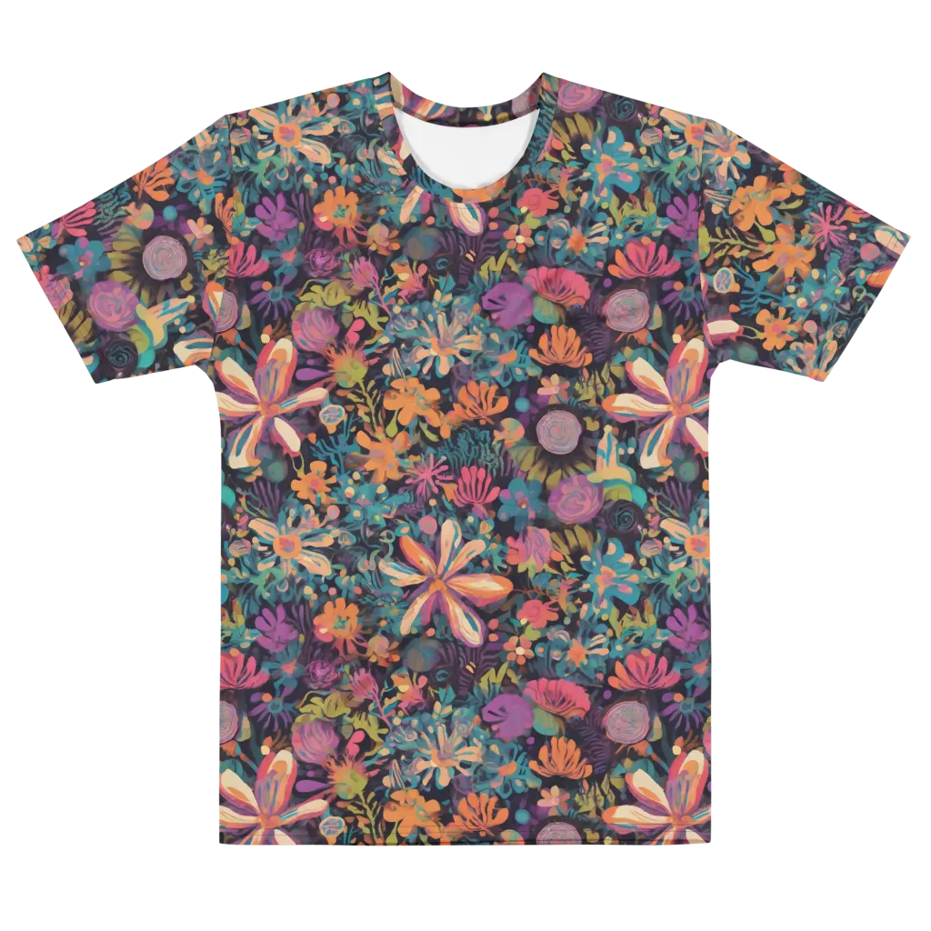 Electric Herbarium on Men's Cotton Crew Neck T-Shirt — Front