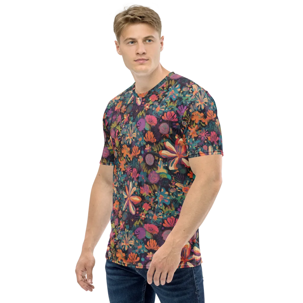 Electric Herbarium on Men's Crew Neck T-Shirt — Left
