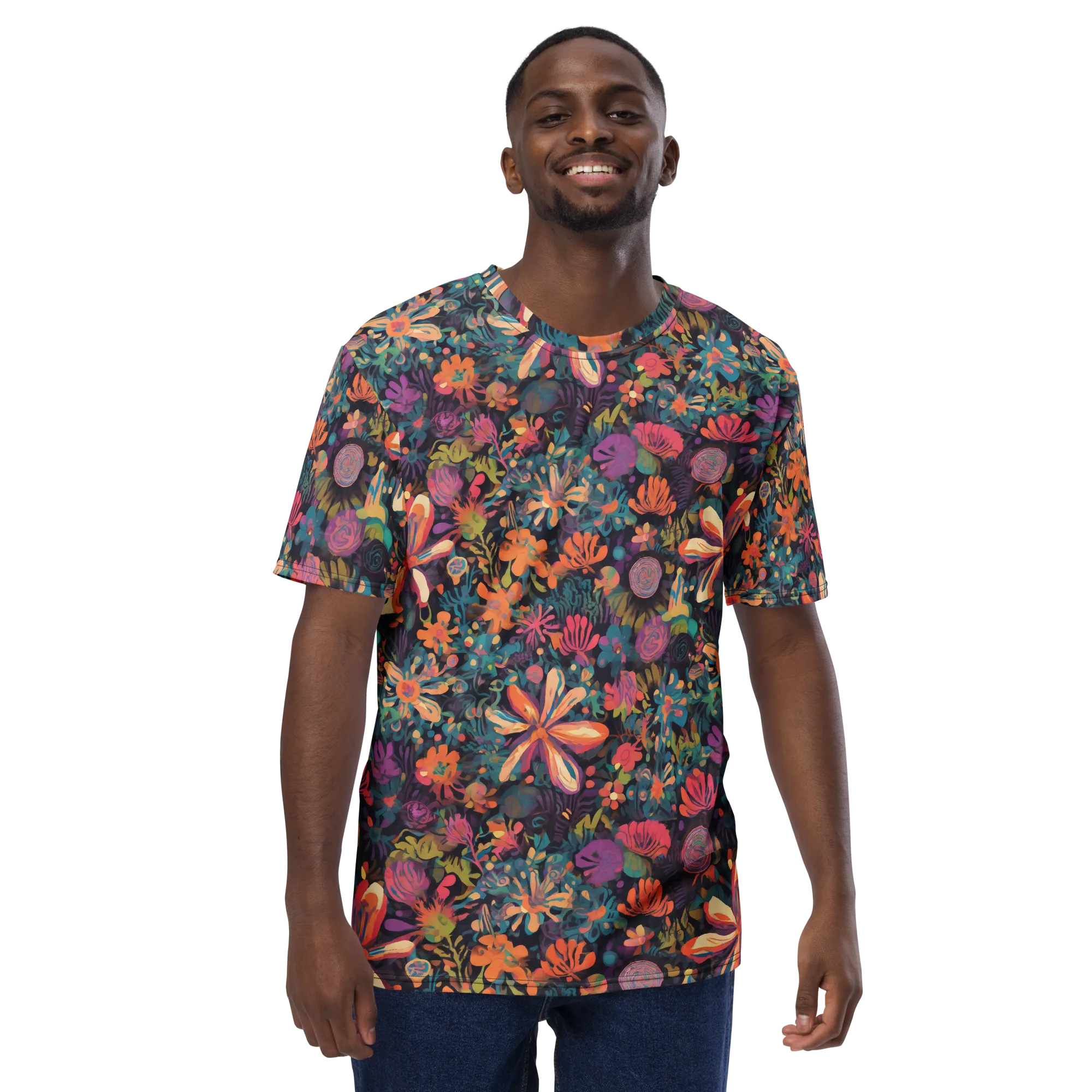 Electric Herbarium on Men's Crew Neck T-Shirt — Front