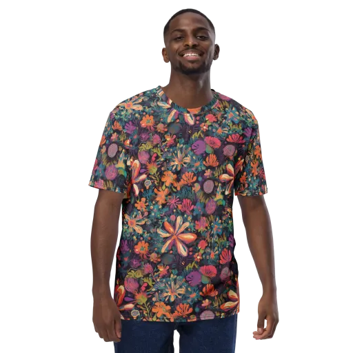 Electric Herbarium on a Men's Crew Neck T-Shirt