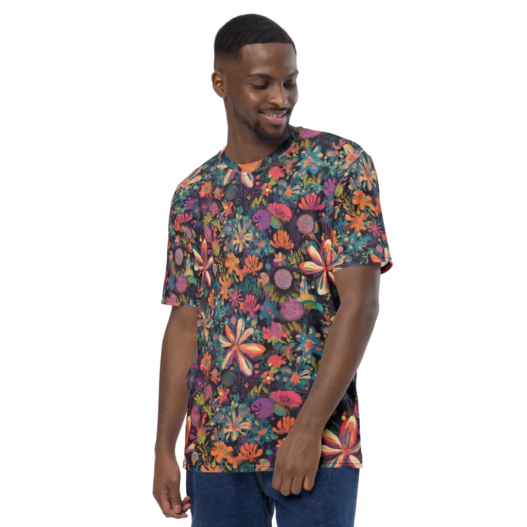 Electric Herbarium on Men's Crew Neck T-Shirt — Left