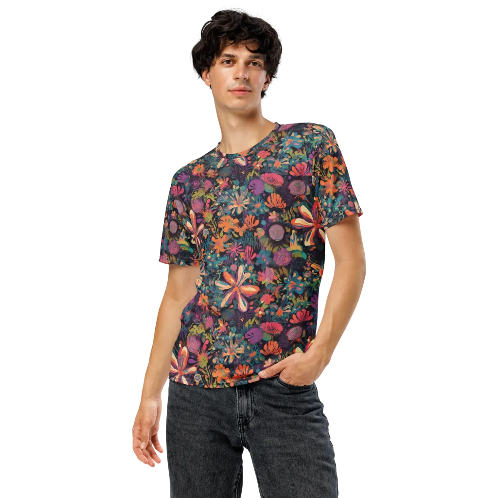 Electric Herbarium on Men's Crew Neck T-Shirt — Front