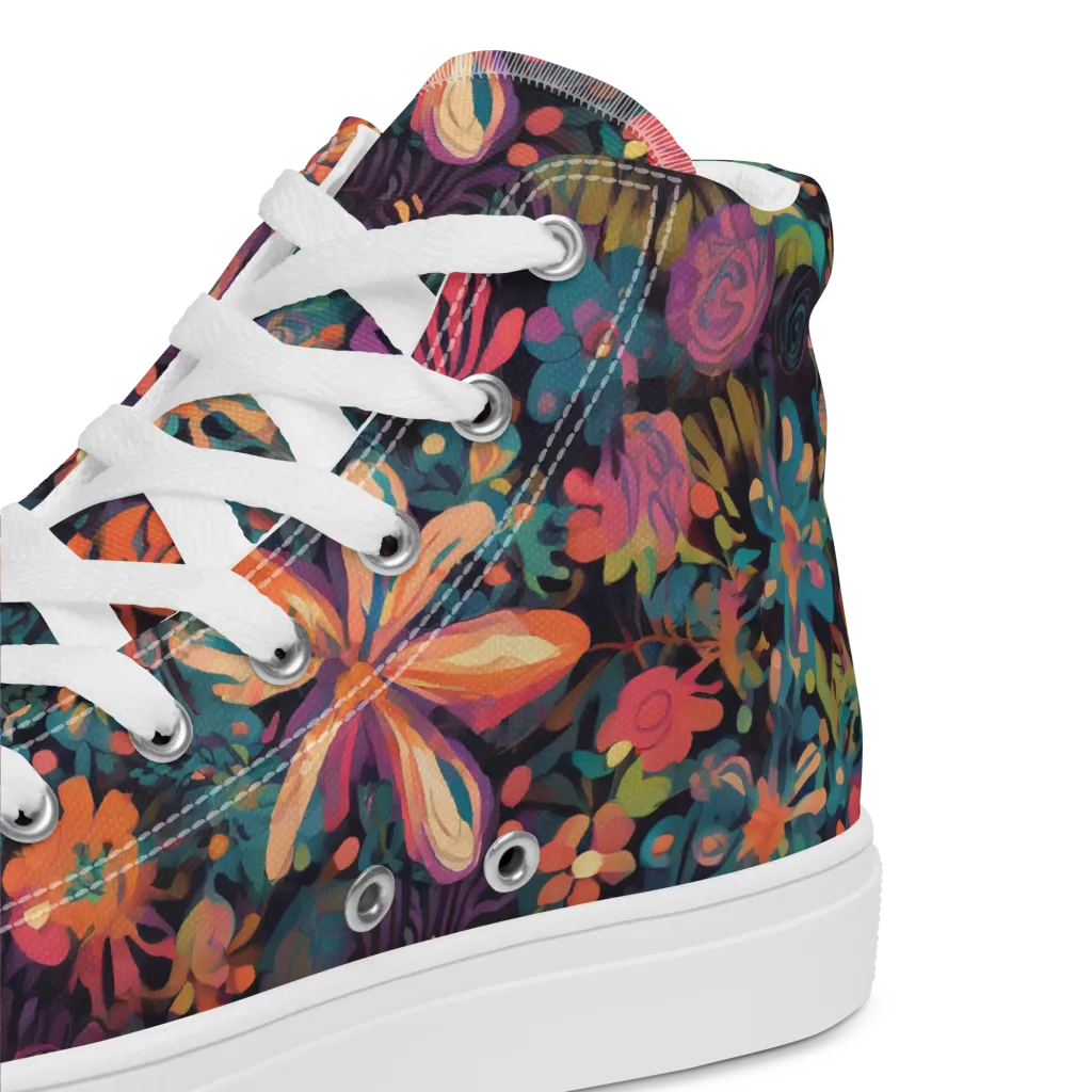 Electric Herbarium on Men's High Top Canvas Shoes — Product details 2