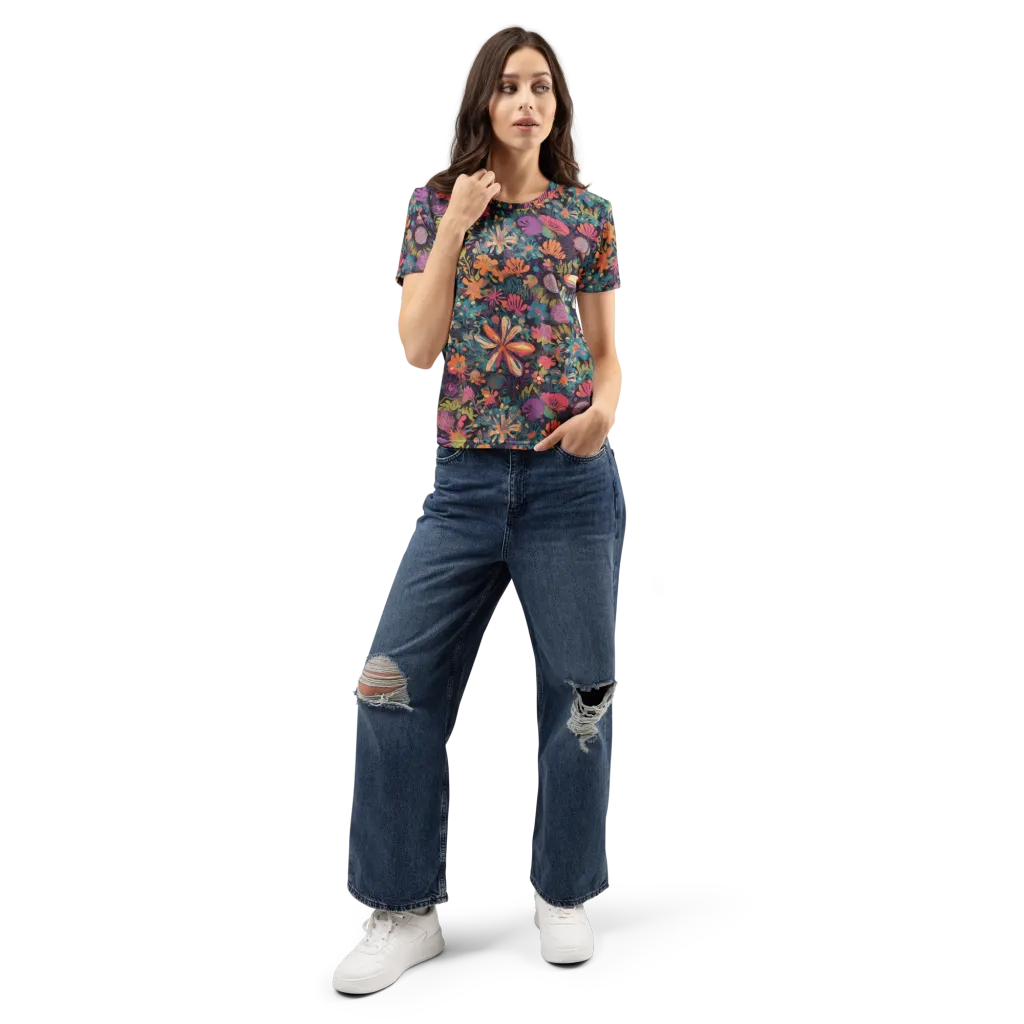 Electric Herbarium on Women's Crew Neck T-Shirt — Front