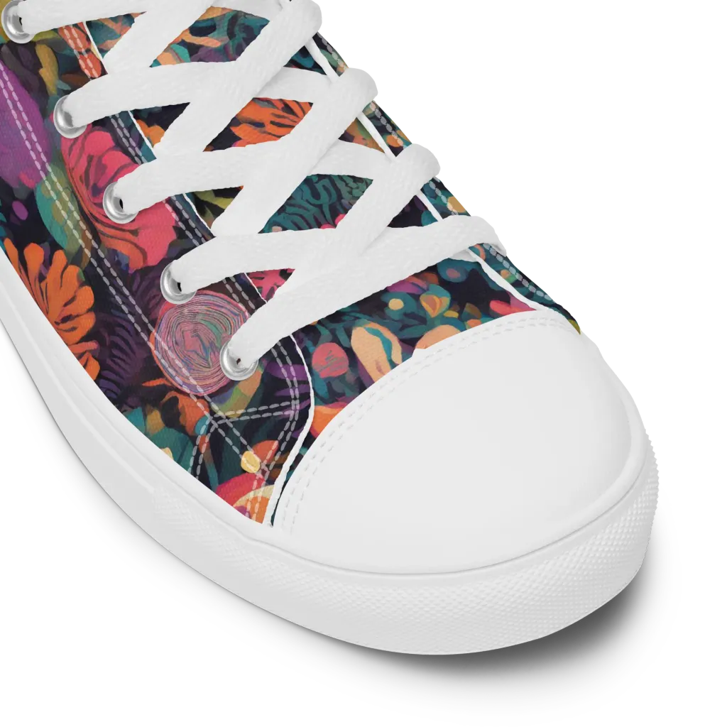 Electric Herbarium on Women's High Top Canvas Shoes — Product details