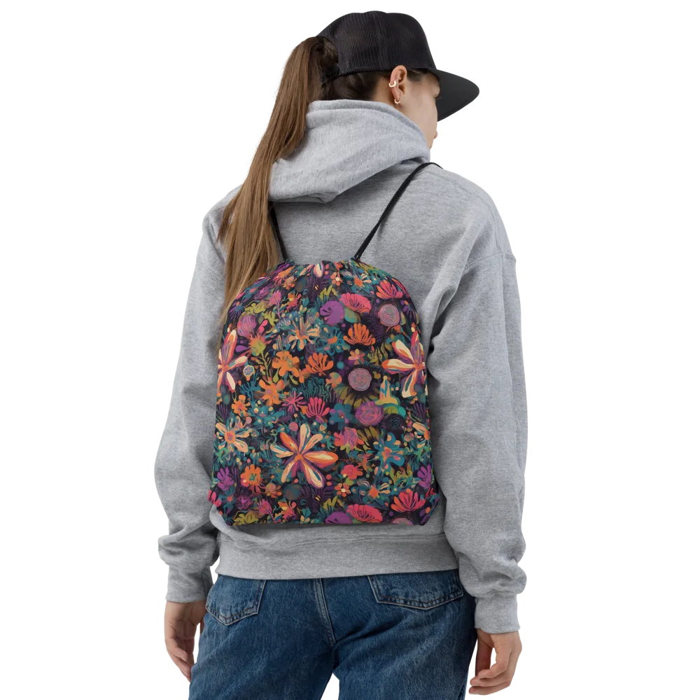 Electric Herbarium on Drawstring Bag — Front