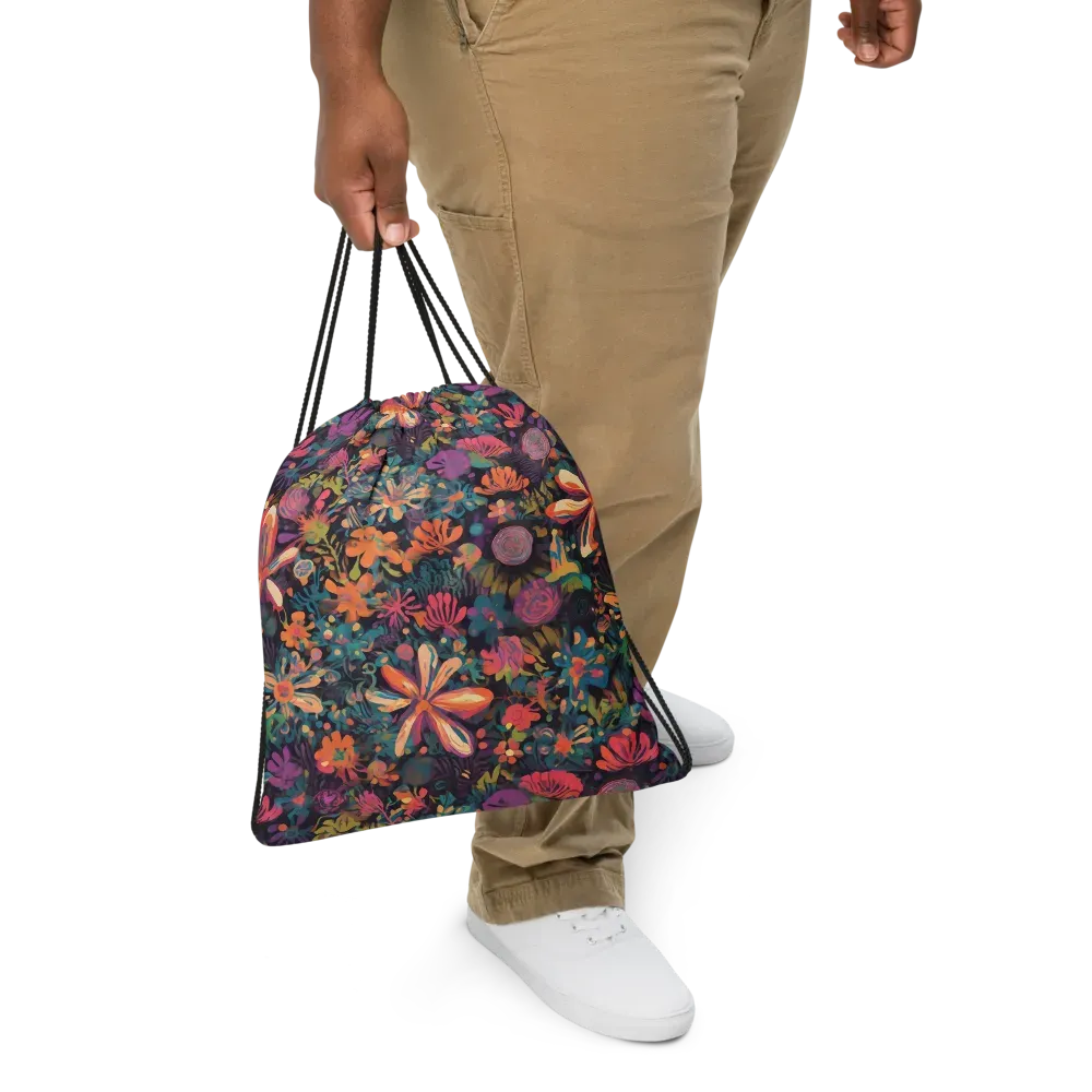Electric Herbarium on Drawstring Bag — Front