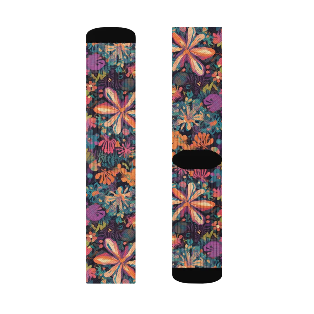 Electric Herbarium on Socks — Left Sock