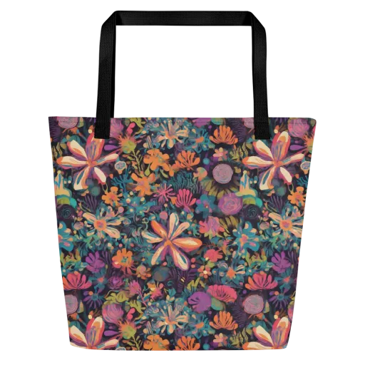 Electric Herbarium on a Large Tote Bag W/ Pocket