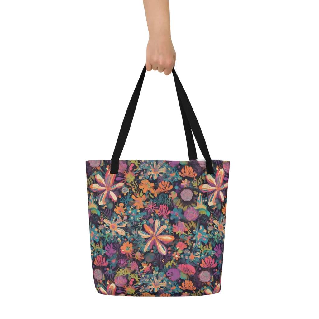 Electric Herbarium on Large Tote Bag W/ Pocket — Front
