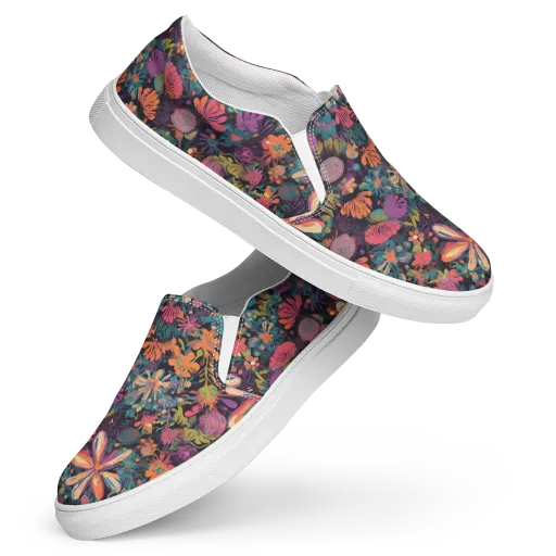 Electric Herbarium on a Women's Slip-On Canvas Shoes