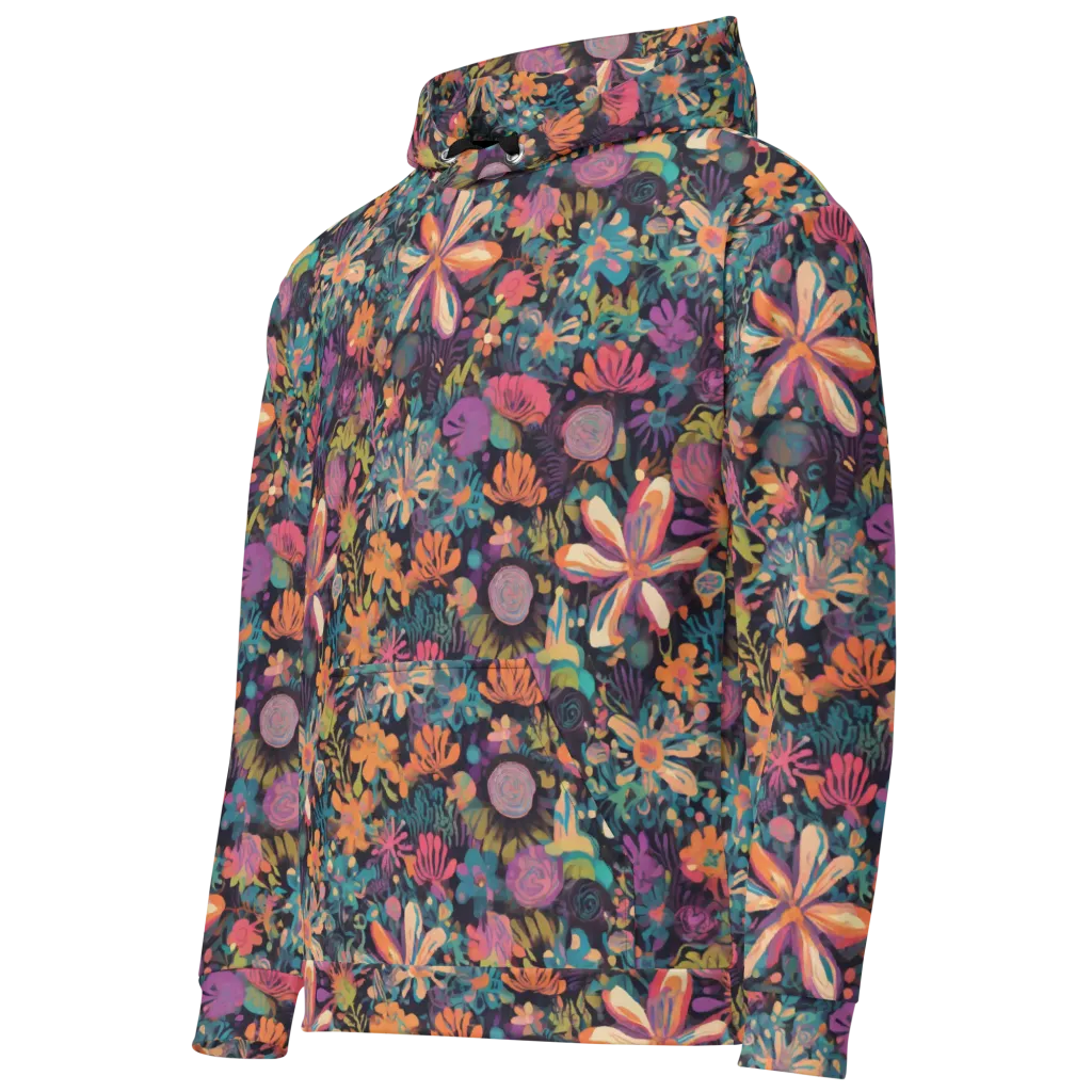 Electric Herbarium on Cotton Hoodie — Left Front