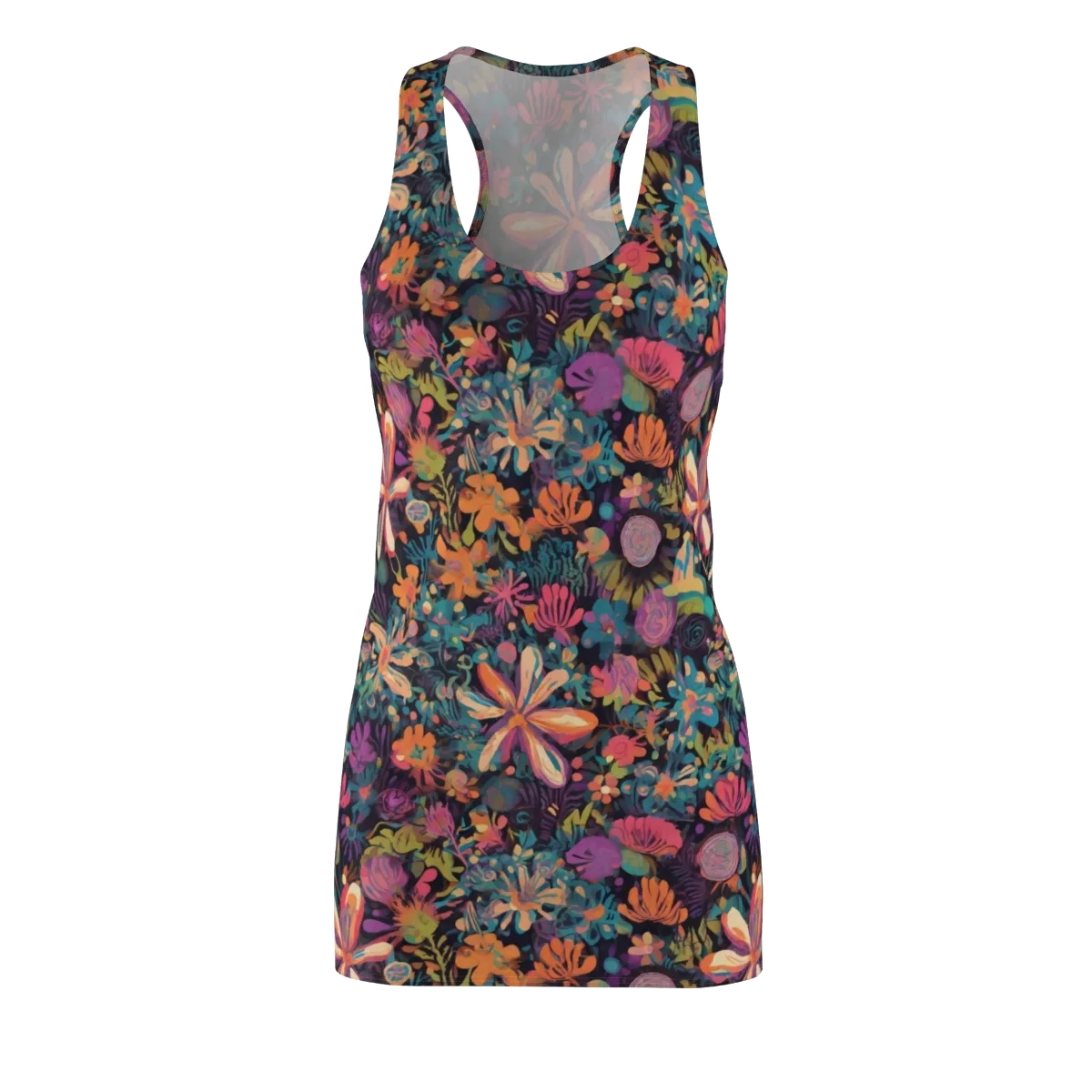 Electric Herbarium on Racerback Dress — Front