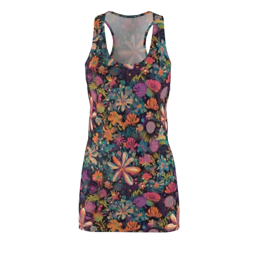 Electric Herbarium on a Racerback Dress