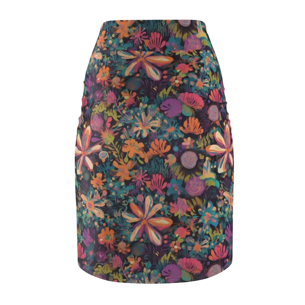 Electric Herbarium on Pencil Skirt — Back