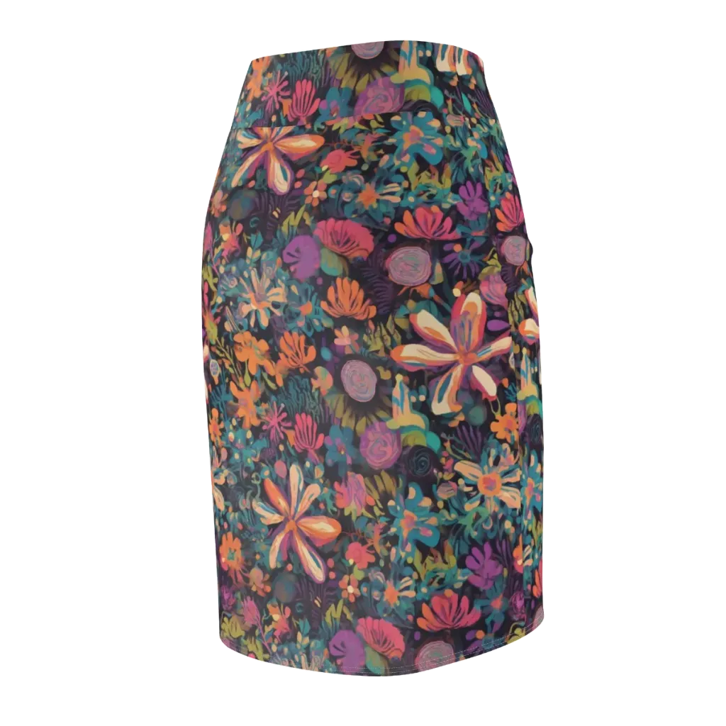 Electric Herbarium on Pencil Skirt — Back Side