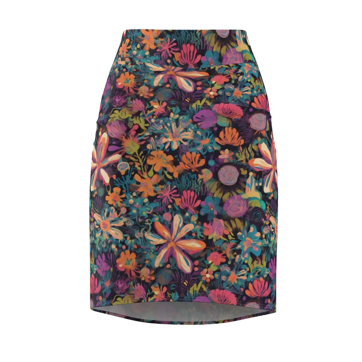 Electric Herbarium on Pencil Skirt — Front