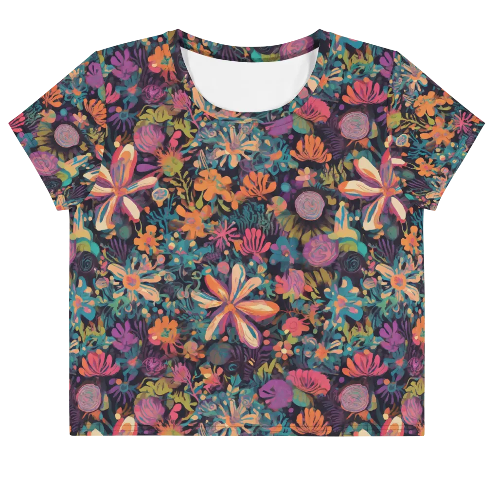 Electric Herbarium on Crop Tee — Front