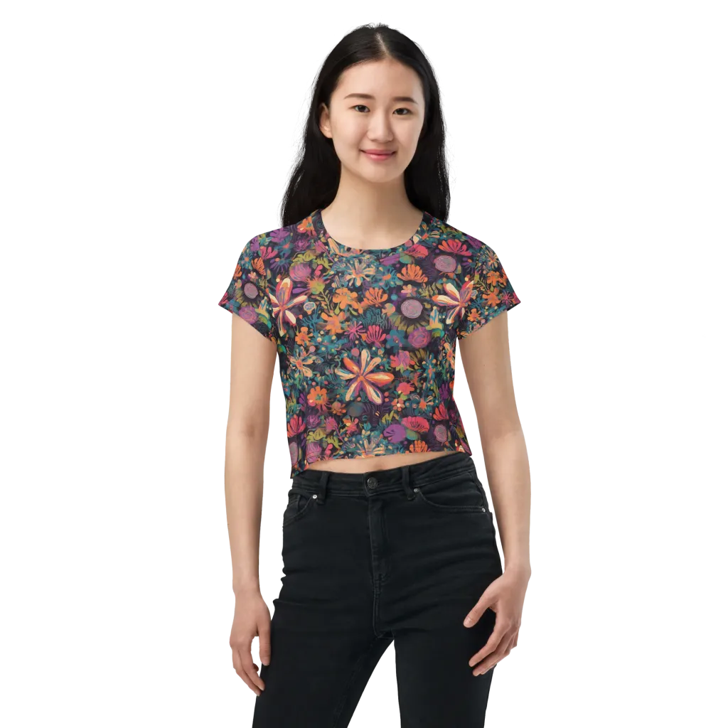 Electric Herbarium on Crop Tee — Front