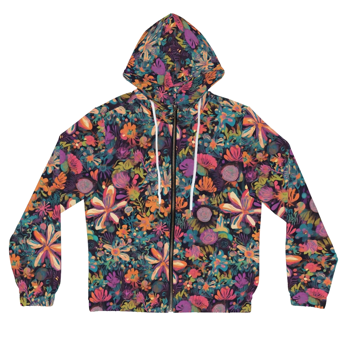 Electric Herbarium on Women's Full-Zip Hoodie — Front