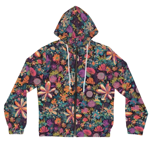 Electric Herbarium on a Women's Full-Zip Hoodie