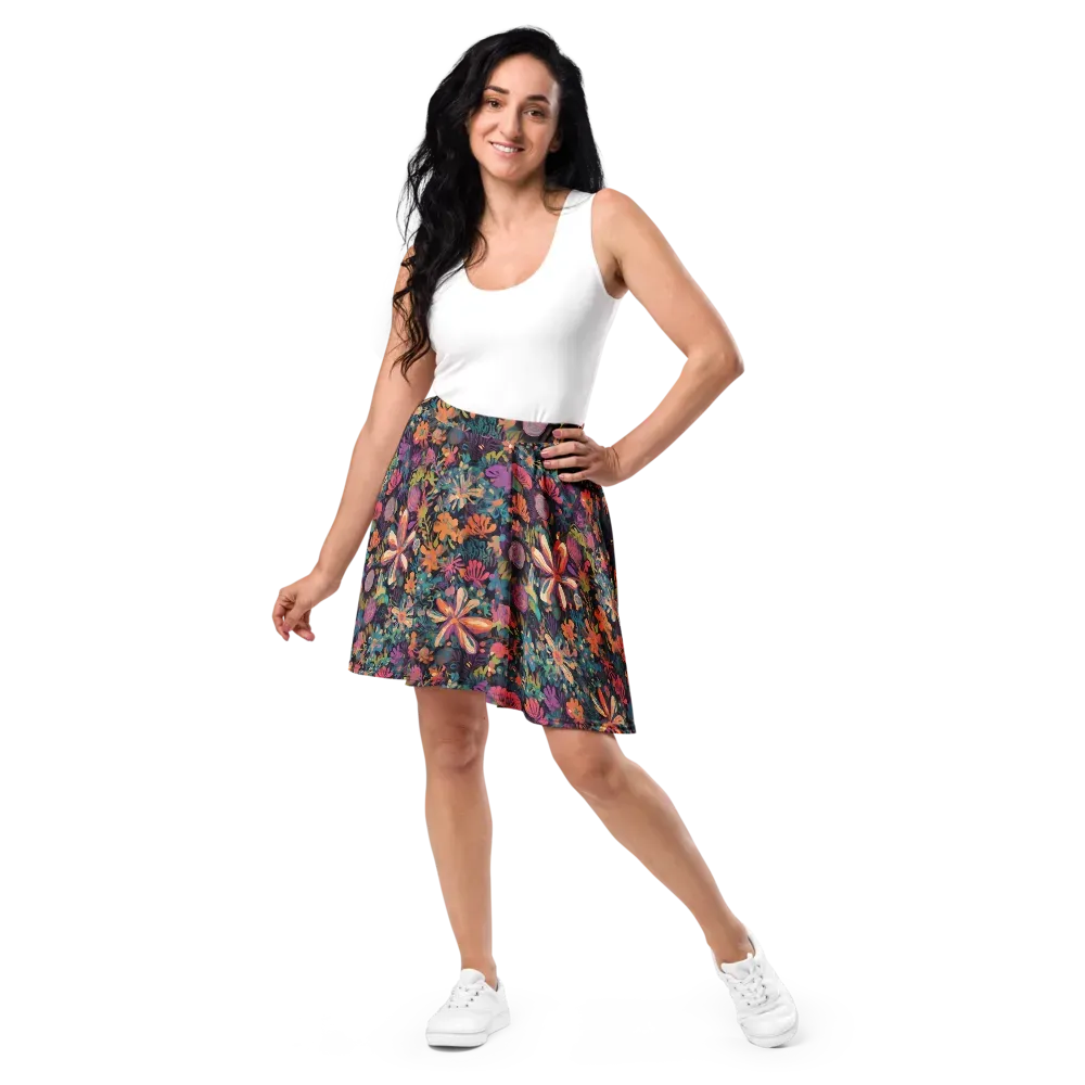 Electric Herbarium on Skater Skirt — Front