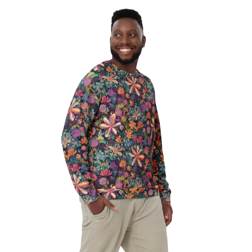 Electric Herbarium on a Sweatshirt