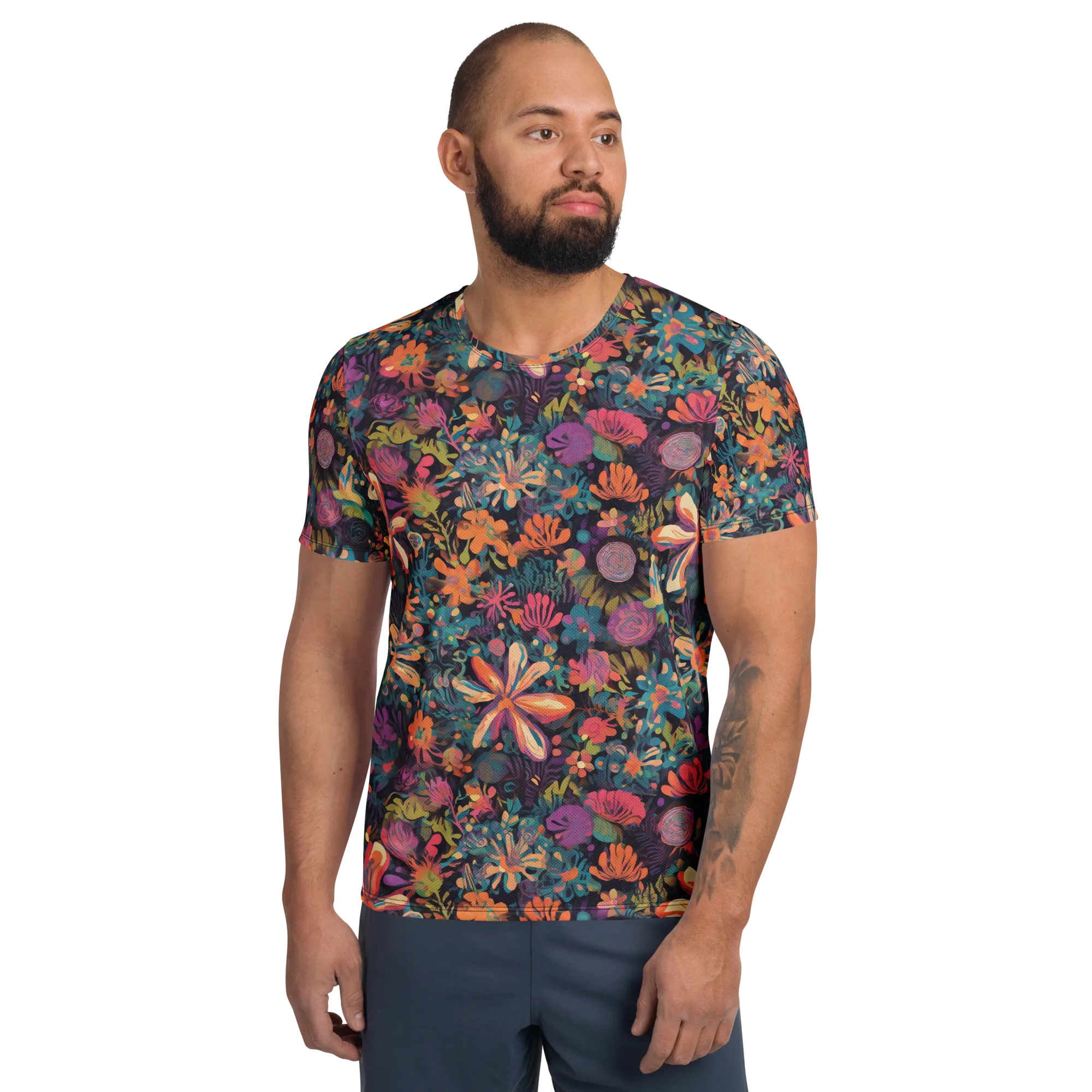 Electric Herbarium on Men's Athletic T-Shirt — Front