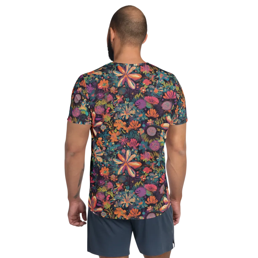 Electric Herbarium on Men's Athletic T-Shirt — Back