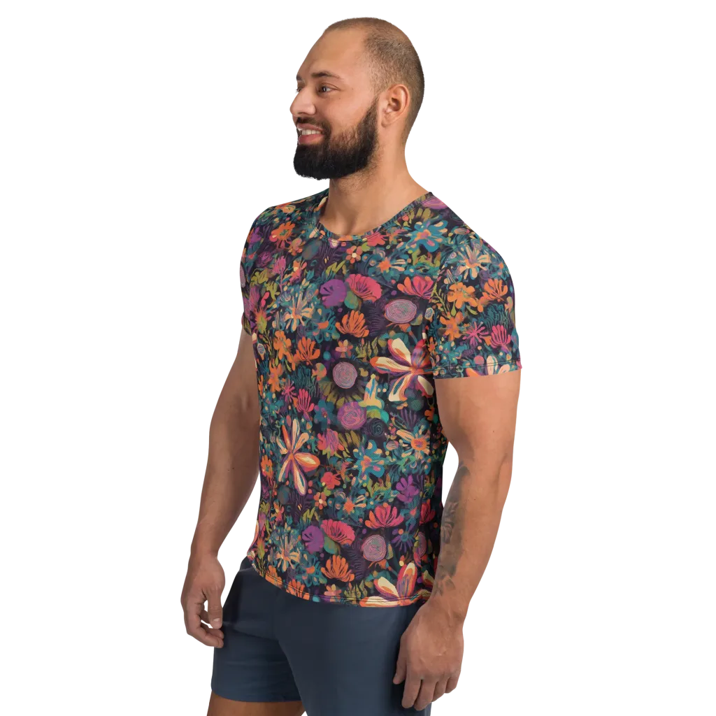 Electric Herbarium on Men's Athletic T-Shirt — Left