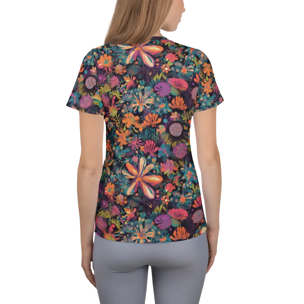 Electric Herbarium on Women's Athletic T-Shirt — Back