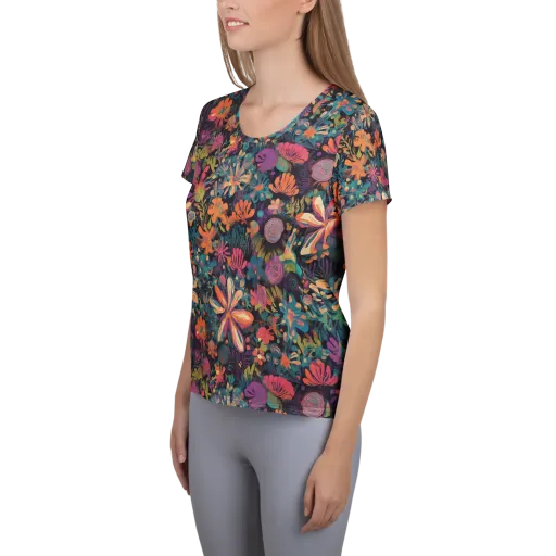 Electric Herbarium on a Women's Athletic T-Shirt